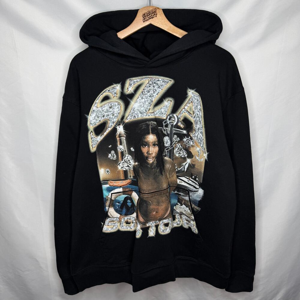 SZA Kendrick Lamar TDE Top Dawg pg Lang GNX SOS ctrl Hip Hop Tour Merch Hoodie L